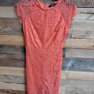 CBR Exclusive Collection Coral Lace Juniors Dress (M) - Short Sleeve - NWT